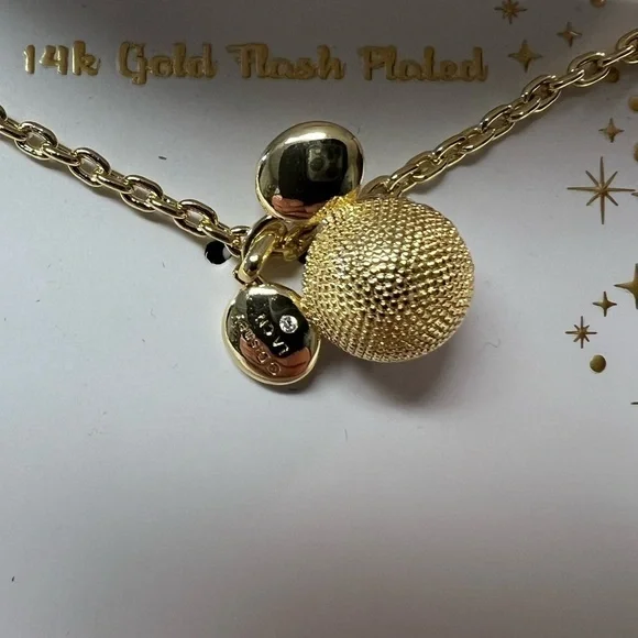 Disney "Mickey Mouse" 14K Gold Flash Plated Pendant Necklace - Picture 2 of 8